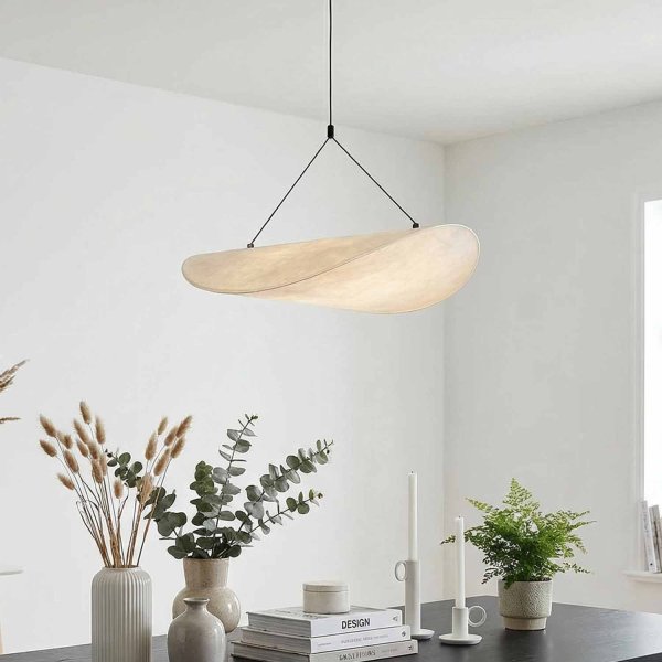 Plafonnier LED SHANA Ø40 cm soie artificielle, abat-jour textile doux, idéal pour chambres et salons avec décoration cha